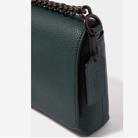 Coach Crosstown Crossbody Pebble Leather Bag Forest Green Purse - Picture 4 of 8